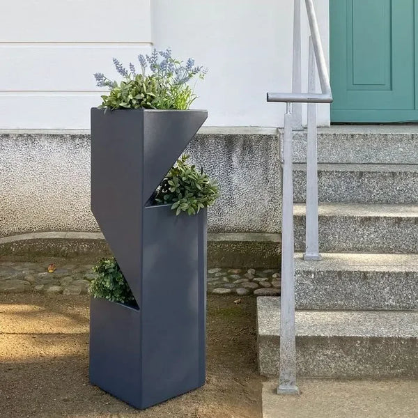 Moderne Blumensäule Anthrazit